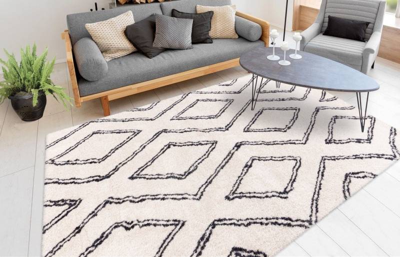 calo-deluxe Hochflor-Teppich Elvar-2000, rechteckig, Höhe: 27 mm, besonders weich durch Microfaser, Wohnzimmer von calo-deluxe