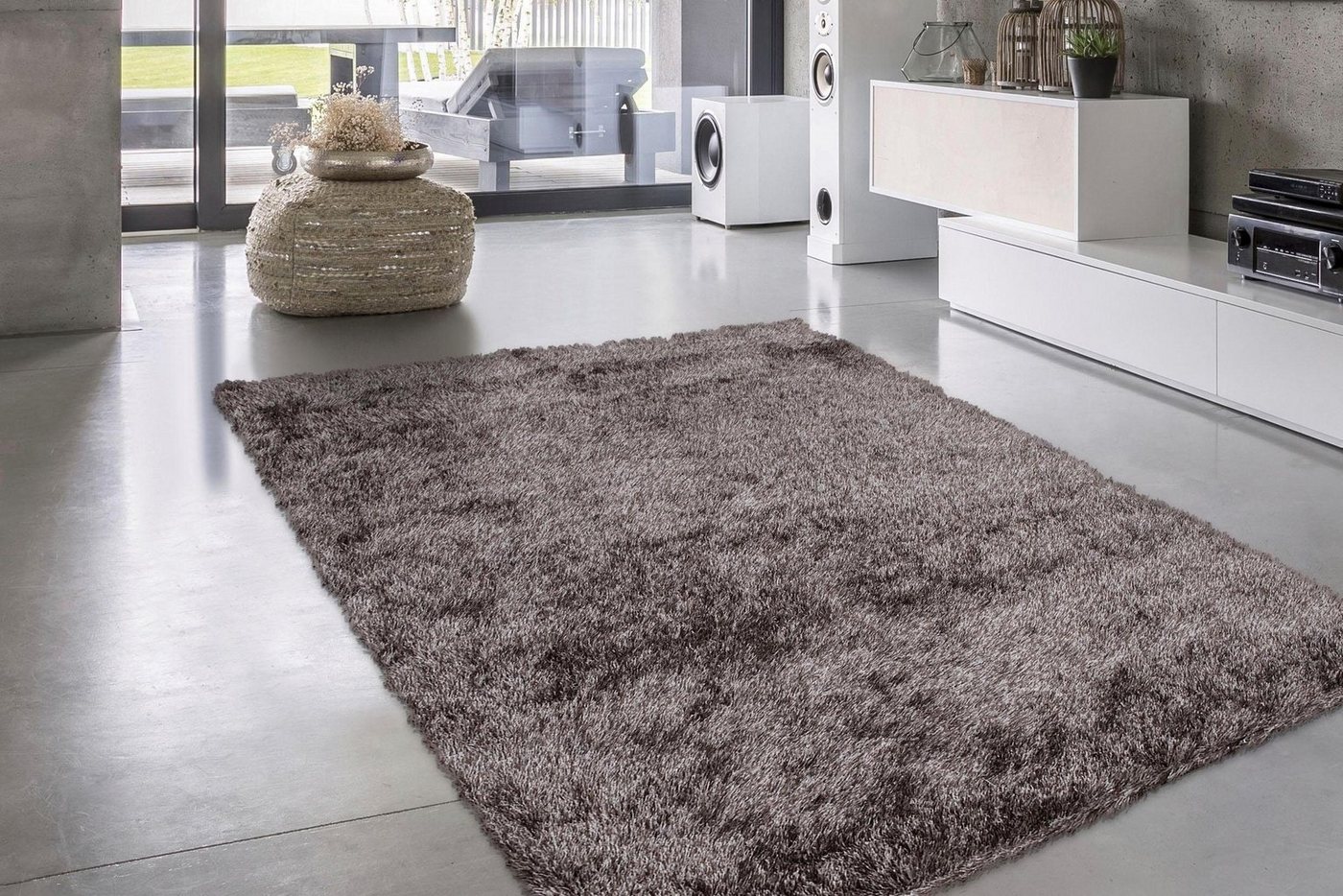 Hochflor-Teppich Masada 900, calo-deluxe, rechteckig, Höhe: 40 mm, Wohnzimmer von calo-deluxe