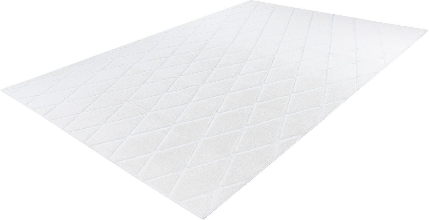Teppich Jardan-2000, calo-deluxe, rechteckig, Höhe: 20 mm, besonders weich durch Microfaser, Rauten-Design von calo-deluxe
