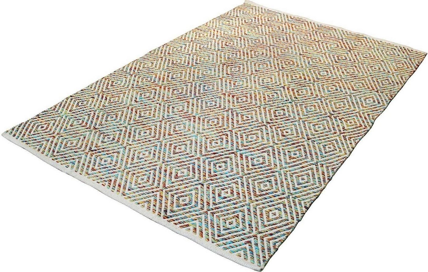 Teppich Luba 333, calo-deluxe, rechteckig, Höhe: 7 mm, reine Baumwolle, Wohnzimmer von calo-deluxe