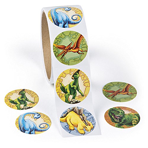 Dino Dinosaurier Aufkleber Sticker 5 Motive 100 Stück Mitgebsel Gastgeschenk Palandi® von cama24com