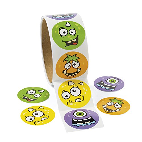 Lustige Monster Aufkleber Sticker 6 Motive für Kindergeburtstag & Mottoparty als Mitgebsel oder Give-Awy 100 Stück mit Palandi® von cama24com