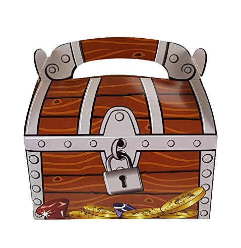 cama24com Piraten-Party Schatzkiste Schatztruhe für Mitgebsel & Give-Aways auf dem Kindergeburtstag Mottopartys & Schatzsuche 15,5 x 15 x 9 cm 6 Stück von Palandi® von cama24com