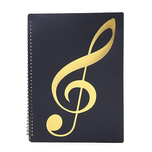 Notenmappe, 60 Seiten, Halter, Passt für das Format A4, Beschreibbar & Abnehmbarer Chormappe (Schwarz), Langlebig und Einfach zu Benutzen. von camister