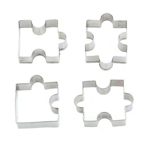 camister Edelstahl Fondant Ausstecher Kuchen Plaetzchen Ausstechform Puzzle Form 4 Stueck von camister