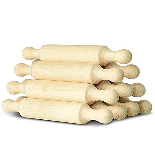 camister Mini Nudelholz 6 Küche Backen Nudelholz Kleiner Holzteig für Kinder Fondant Pasta von camister