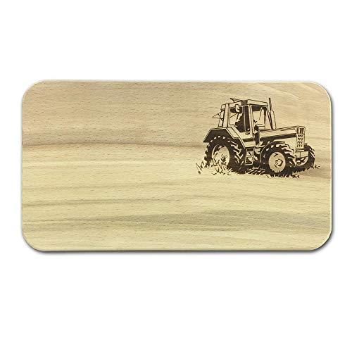 camolo Frühstücksbrettchen Traktor Buche Schneidbrett Vesperbrett Brotzeitbrett mit Gravur Kinderschneidbrett von camolo
