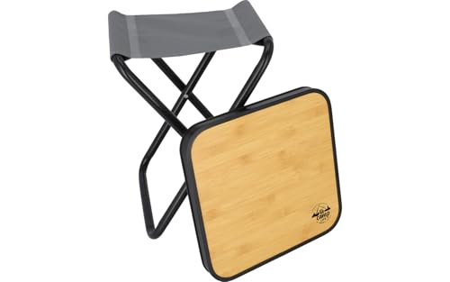 CAMPLIFE Cagliari Klapphocker mit Tischplatte MDF | Faltbarer Camping Hocker Fußhocker | Klapptisch Gartenhocker Ultraleicht | Campinghocker Beistelltisch für Outdoor, Balkon, Garten, Angeln von camp LIFE
