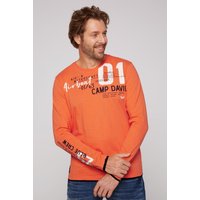 CAMP DAVID Langarmshirt, mit Label Prints im Used-Look von camp david