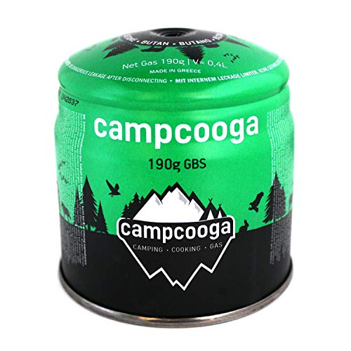 campcooga 1x Stechkartusche 190g Butangas für Kocher, Lampen, Bunsenbrenner... (1x 190g Stechkartusche) von campcooga