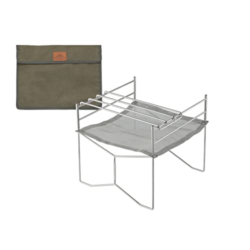 Campingmoon Tragbare Feuerstelle aus Netzstoff mit Grillrost (L x B x H): 31,1 x 31,2 x 29,9 cm, Tragetasche SOLO-202 von camping moon