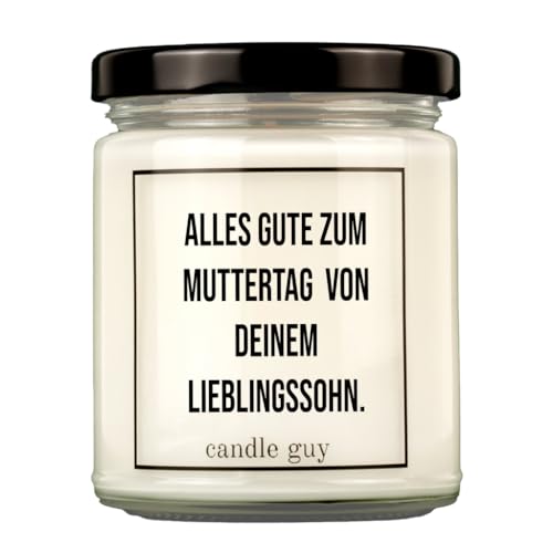 candle guy Duftkerze | Alles Gute zum Muttertag von Deinem Lieblingssohn. | Handgemacht aus 100% Sojawachs | 70 Stunden Brenndauer von candle guy