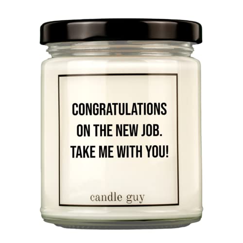 candle guy Duftkerze | Congratulations on the new job. Take me with you! | Handgemacht aus 100% Sojawachs | 70 Stunden Brenndauer von candle guy