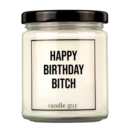 candle guy Duftkerze | Happy Birthday Bitch | Handgemacht aus 100% Sojawachs | 70 Stunden Brenndauer von candle guy