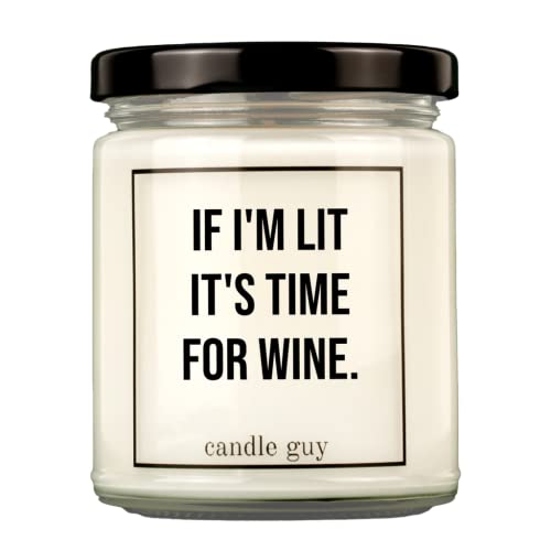 candle guy Duftkerze | If I'm lit it's time for wine. | Handgemacht aus 100% Sojawachs | 70 Stunden Brenndauer von candle guy