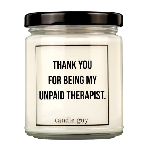 candle guy Duftkerze | Thank you for being my unpaid therapist. | Handgemacht aus 100% Sojawachs | 70 Stunden Brenndauer von candle guy
