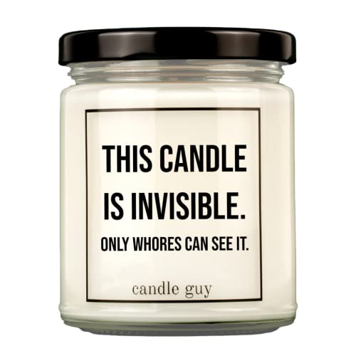 candle guy Duftkerze | This candle is invisible. Only whores can see it. | Handgemacht aus 100% Sojawachs | 70 Stunden Brenndauer von candle guy