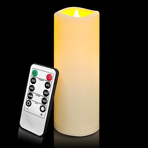candlesee LED Flammenlos Kerzens of 1 Stück, Wasserdichte batteriebetriebene flackernde Kerze den Außenbereich mit Timer-Fernbedienung für Balkone, Außenlaternen, Innenbereich, Hochzeitsdekorationen von candlesee