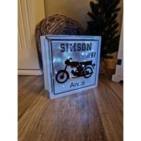 Simson S51 Glasbaustein Beleuchtet Personalisiert | Deko Lampe Geschenk Ddr S50 Leuchtschild Geburtstag Vintage Jugendweihe von cantara81