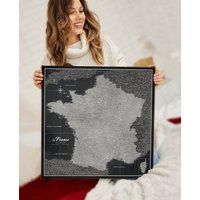 Carte De France Personnalisée En Français - Panneau Liège Impression Sur Toile Personalisierte Stecknadelkarte Frankreich Für Reisende von canvascale