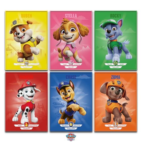 canvea x PAW Patrol Set de 6 Posters Héros – Inspirations et Décoration pour la Chambre d’Enfant Idée cadeau (6A4) von canvea