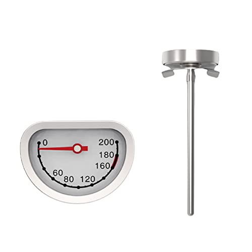 Ölthermometer zum Frittieren – Frittierthermometer mit sofort ablesbarem Zifferblatt, Thermometer, Edelstahl, Stiel, Kochthermometer, Bereich 0-200 ℃ von caoxhenr