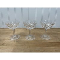 Kosta Boda Cut Crystal Glass Schnapsgläser 3Er Set Schweden von capemayantiquesinc