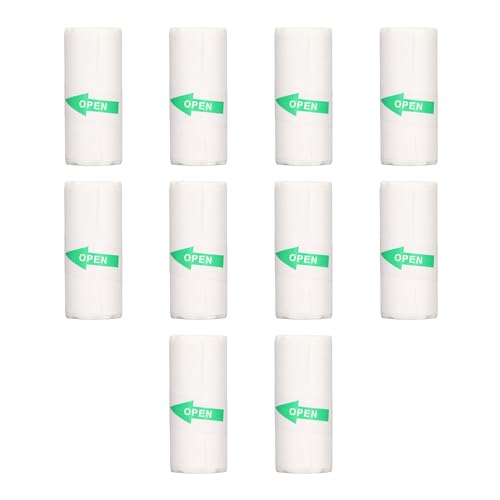 10 Rolls Mini Thermal -Druckerpapier, 57x25mm Selbstkleber Aufkleberpapier für Etikettendruck, falsche Frage und DIY -Handwerk tragbare Label -Macher von cardyven