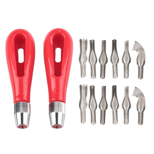 2 Set Linoleum Cutter Tools,Wood Block Carving Knife Set,Art Painting Woodcarver Tool with 6 Different Types of Blades for Engraving Linoleum,Fast Cutting,9.8 X 1.7cm / 3.9 X 0.7in von cardyven