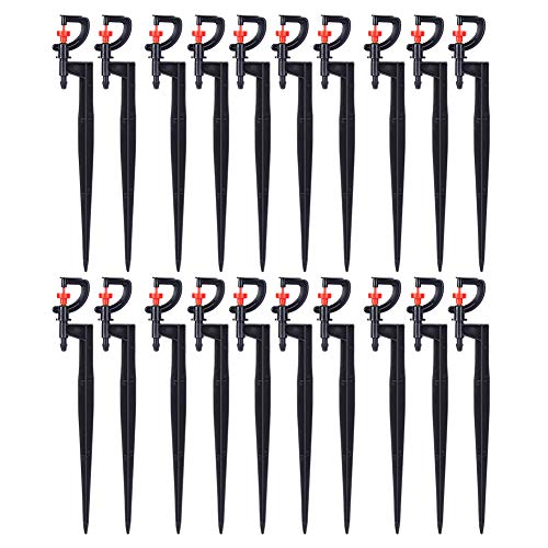 20pcs Wassersprühdüse, G -Sprinkler -Wasser -Atomisierung 360 Grad Rotation Sprinkler Bewässerung Sprühdüse Accessoire für Garten Rasen Bewässerung Tropfer von cardyven