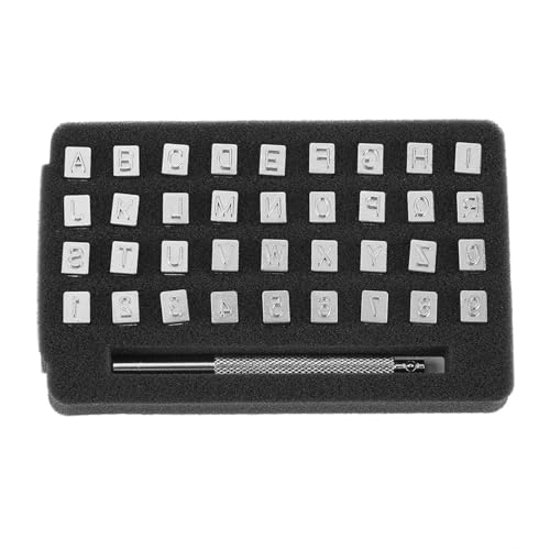 36PCS Steel Letter Number Leather Stamper,26 Letters Alphabet and 10 Numbers Imprinted,Leather Punching Tools for DIY Lea ther Craft Printing(6mm) (6mm) von cardyven