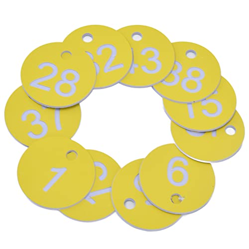 50pcs Bienenstock -Tag, ABS Round Tags ID -Nummer -Tags Bienenzuchtbox nummeriertes Tag Kunststoff Nummeriert Markierung Identifikation Hang Tags runde nummerierte (1-50) von cardyven