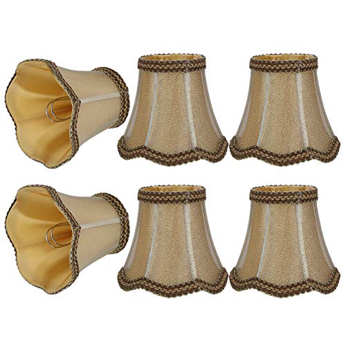 6pcs Mini Rustikale Lichtabdeckung, 3,1 x4.7x5.1in Haushaltsstoff Lampenschatten -Clip -Tropfen -Wandlampen -Lampenschein Tischlampenabdeckung für E14 Kronleuchter Wandleuchte von cardyven