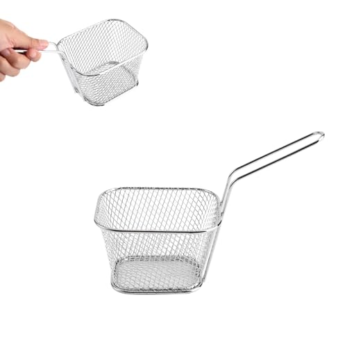 8Pcs Mini Square Fry Baskets with Handle, Duty Stainless Steel Chip Fries Baskets for Serving French Fries Onion Rings Home Restaurant Kitchen Use Food Presentation Strainer 8Pcs Mini Square Fry Baskets with Handle, Duty Stainless Steel Chip Fries Baskets for Serving French Fries Onion Rings Home Restaurant Kitchen Use Food Presentation Strainer von cardyven