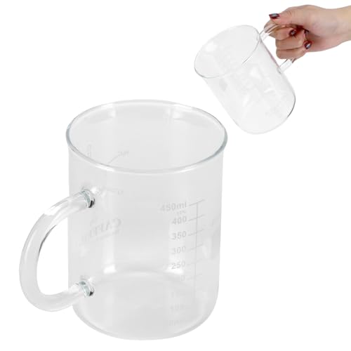 Borosilicate Glass Beaker Mug with Handle Measuring Scale, 16oz Chemistry Lab Style Cup for Coffee, Tea, Cold Drinks (450ML) von cardyven