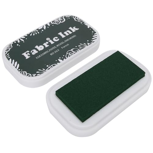 Fabric Ink Pad Rubber Stamps, Stamp Pad with Sponge Multi Surface for Stamping on Paper Cloth Wood Handprint for Kids Washable Craft (BD-263 Forest Green) von cardyven
