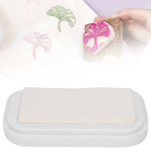 Fabric Ink Pad Rubber Stamps, Stamp Pad with Sponge Multi Surface for Stamping on Paper Cloth Wood Handprint for Kids Washable Craft (BD-280 Porcelain White) von cardyven