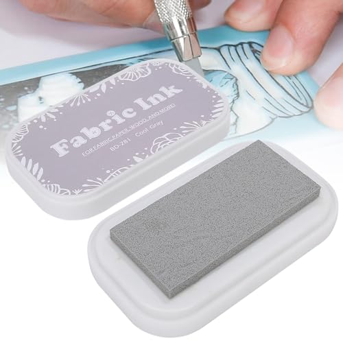 Fabric Ink Pad Rubber Stamps, Stamp Pad with Sponge Multi Surface for Stamping on Paper Cloth Wood Handprint for Kids Washable Craft (BD-281 Cold ash) von cardyven