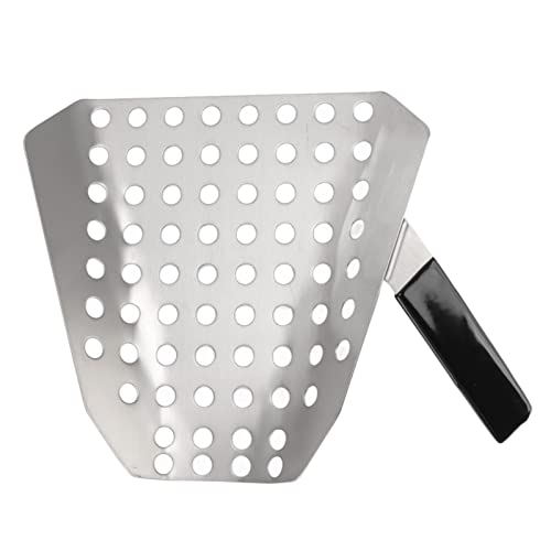 Popcornschaufel, ergonomischer Pommes-Frites-Schaufel aus Edelstahl mit einem Griff und Löchern entfernt ungepoppte Körner für Popcornmaschinen im Kinoladen von cardyven