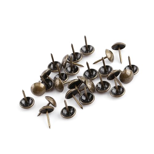 cardyven 100pcs Vintage Bronze Polsternägel, dekorative Möbelkackungen für Sofa, Schuhe, Türen Basteln antike Eisenstollen mit grünem rotem Bronze Finish (11 * 17mm) von cardyven