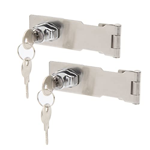 cardyven 2pcs Keyed HaSP -Schlösser, 201 Edelstahl HaSP Lock Twist Keyed Locking HaSP Zinklegungs Twist Catch Latch Safety Lock Safety HaSps für Schränke Türen von cardyven