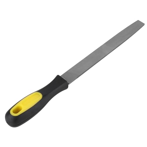 cardyven 8-Zoll-Flachfräsfeile, T12-Kohlenstoffstahl-Metallfeile zum Schärfen, ideal zum Handschärfen mit Griff, flaches Handschärfwerkzeug für Bohrer und alle Kanten von cardyven