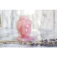 Rosenquarz Kristall Buddha Kopf | Deep Pink von caretuals