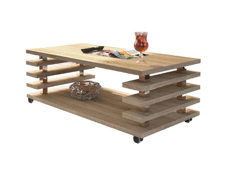 designimpex Couchtisch DC-3 Design Wohnzimmertisch Tisch mit / ohne Rollen von designimpex