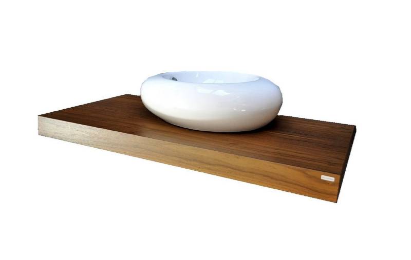 carl svensson Waschtisch Design Waschtischplatte Nussbaum / Walnuss inklusive Halterung WT-100 von carl svensson