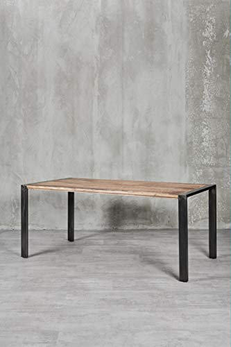 carla&marge von Hand gefertigter Tisch Massivholz Thorkas aus Mango Holz, Esstisch Konferenztisch Vintage/Industrial Design, 160 x 76 x 90 cm (B x H x T) von carla&marge