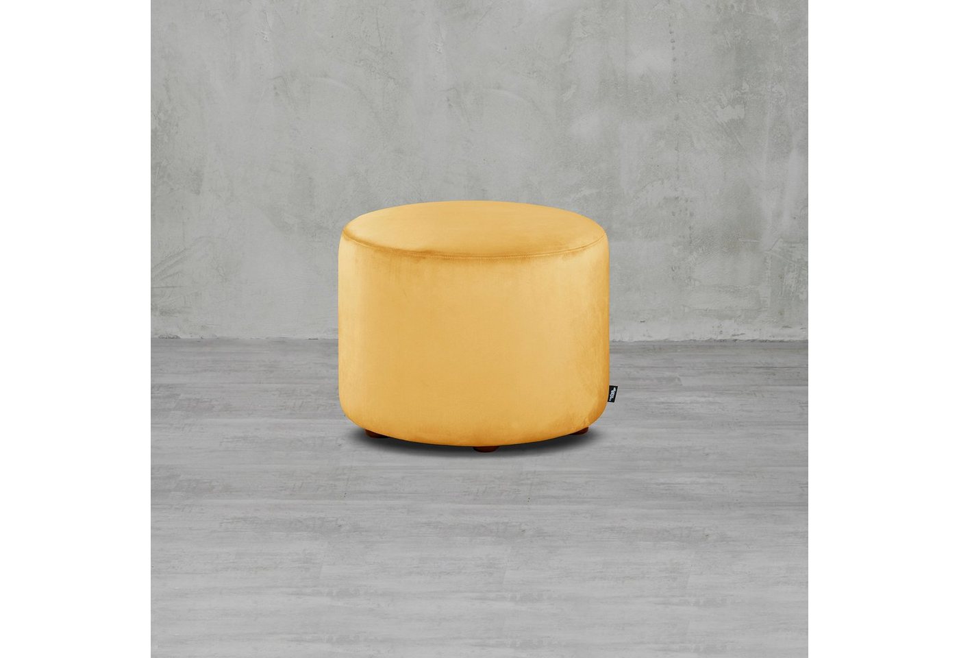 carla&marge Pouf Epomella (47x55x55 cm), Sitzhocker mit schmuseweichem Samtbezug in Gelb von carla&marge