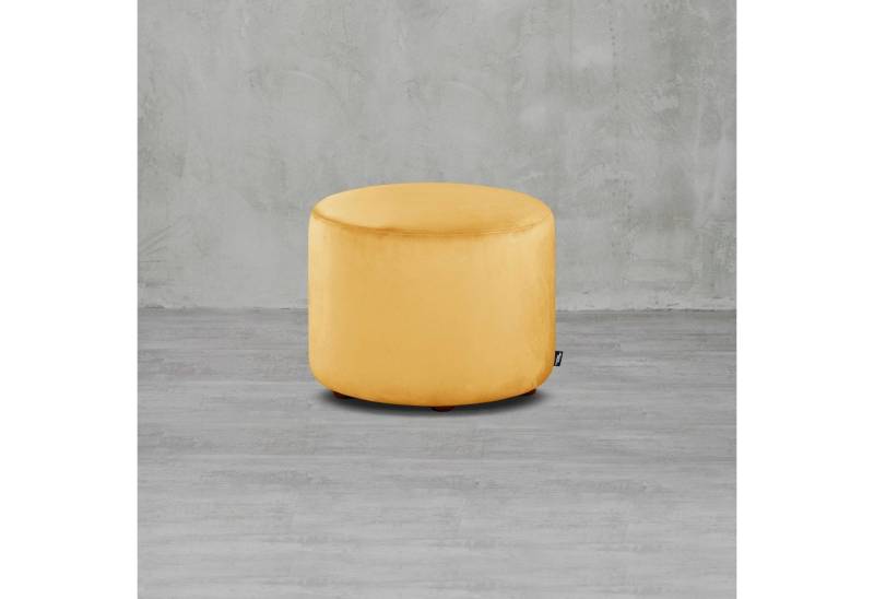 carla&marge Pouf Epomella (47x55x55 cm), Sitzhocker mit schmuseweichem Samtbezug in Gelb von carla&marge
