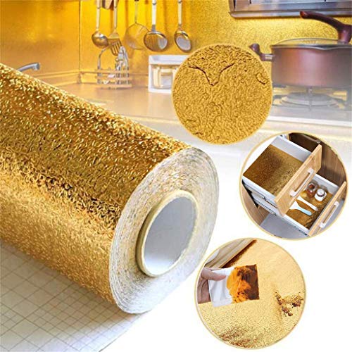 carol -1 Küche Aluminiumfolie Aufkleber, Selbstklebende DIY Küche Anti Öl Kontakt Papier Peel Stick Wandaufkleber Wasserdichte Tapete Aufkleber Herd Schränke Arbeitsplatten Aufkleber Schublade Regal von carol -1