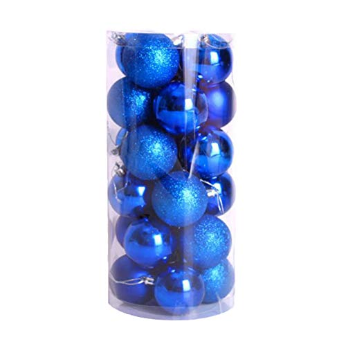 carol -1 Weihnachtskugeln 24tlg Plastik Christbaumkugeln Set Christbaumschmuck für Weihnachtsbaum Dekoration Weihnachtsdeko Partydeko Hausdeko Elegant Thema Gold Weiß, Ø 4 cm von carol -1